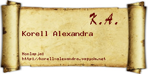Korell Alexandra névjegykártya